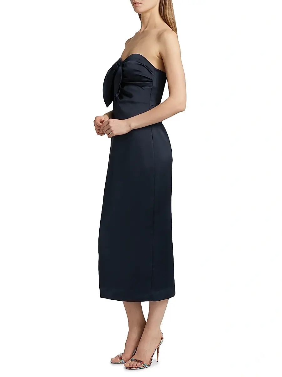 Ramy Brook Women's Orion Knotted Satin Midi-Dress | Thumbnail 4 Ramy Brook Women's Orion Knotted Satin Midi-Dress | Thumbnail 4
