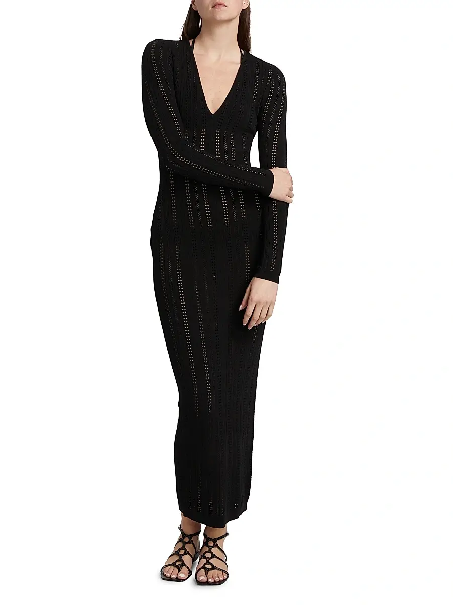 Ronny Kobo Women's Sai V-Neck Knit Maxi Dress | Thumbnail 3 Ronny Kobo Women's Sai V-Neck Knit Maxi Dress | Thumbnail 3
