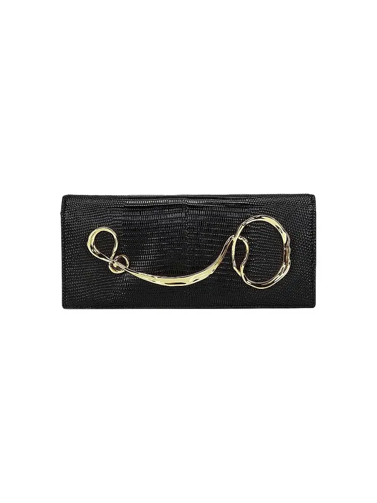 ALEXIS BITTAR Women's Lizard-Embossed Leather Clutch - Black | Image 1 ALEXIS BITTAR Women's Lizard-Embossed Leather Clutch - Black | Image 1