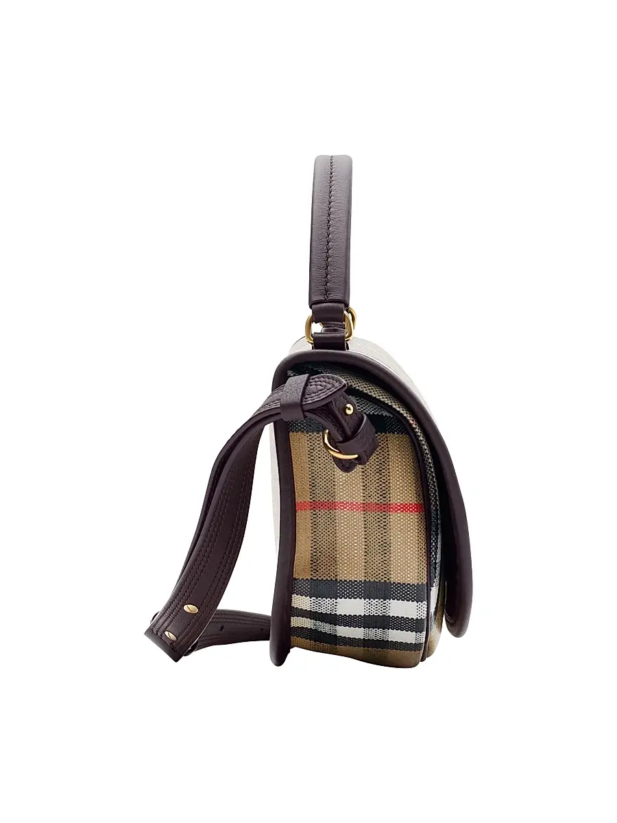 Burberry Women's Highlands Check Crossbody Bag - Sand | Thumbnail 4 Burberry Women's Highlands Check Crossbody Bag - Sand | Thumbnail 4