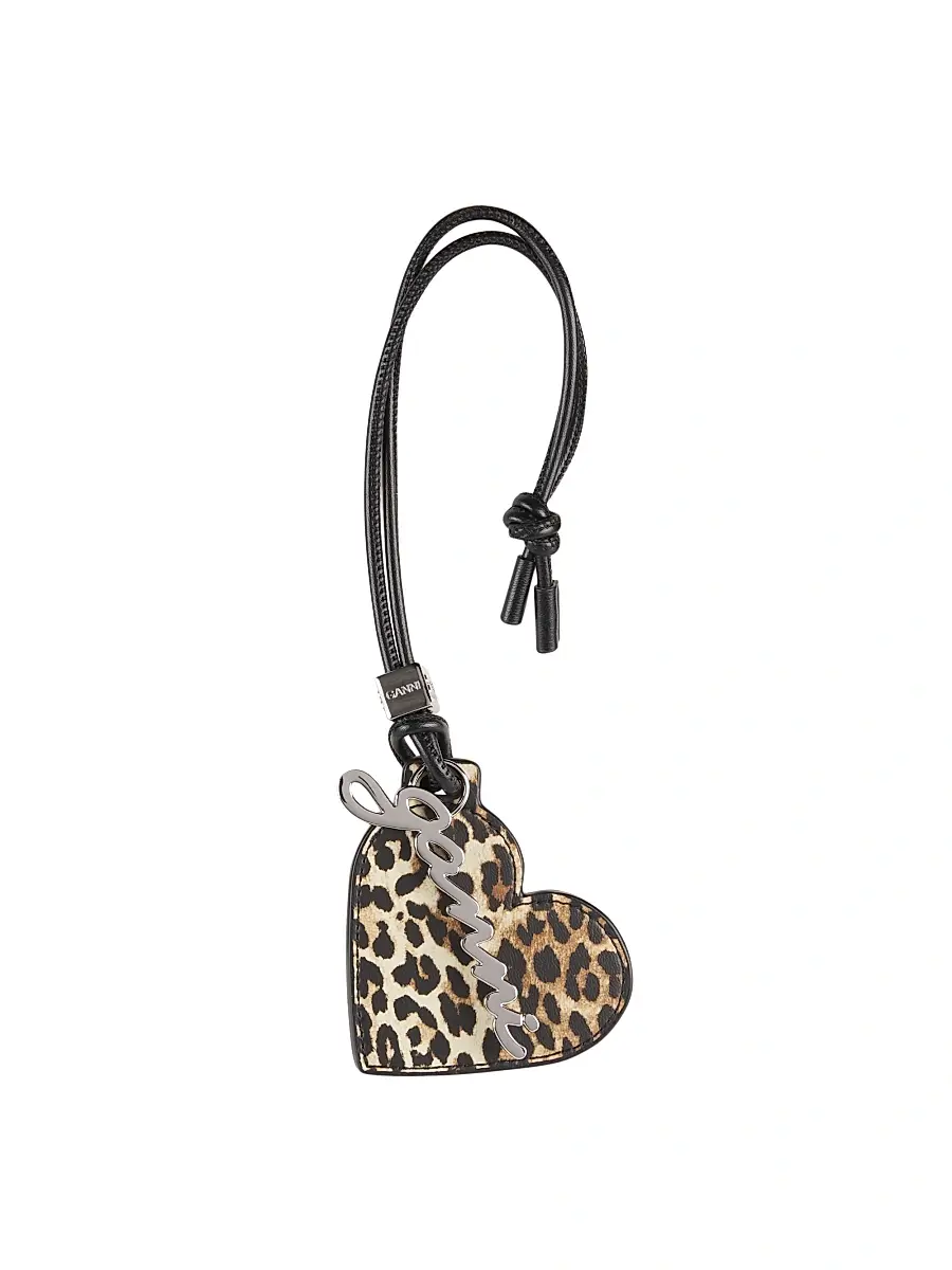 Women's Bou Leopard Leather Mirror Bag Charm - Leopard