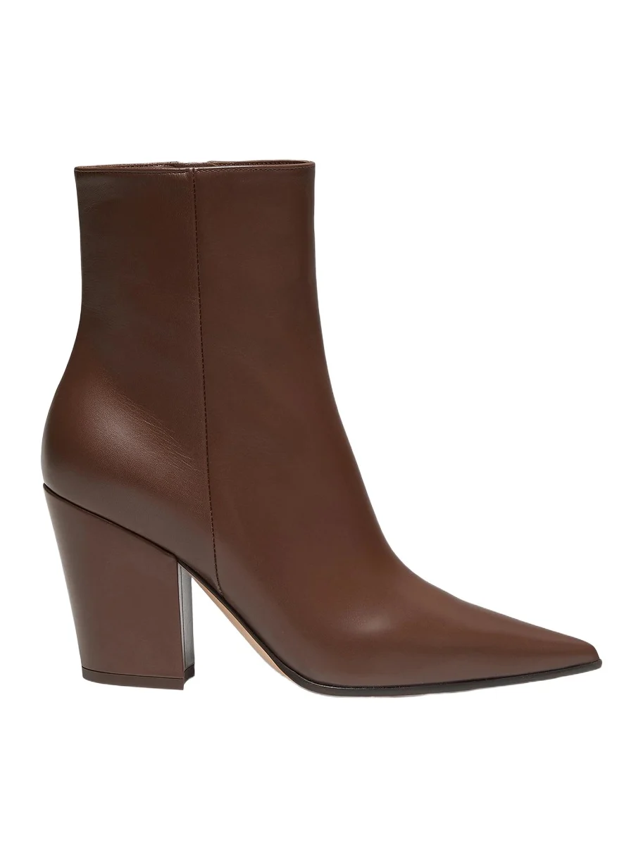 Women's Keinna 85MM Leather Block-Heel Booties Women's Keinna 85MM Leather Block-Heel Booties