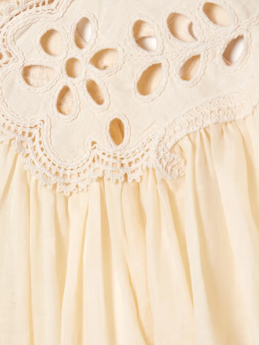 Zimmermann Coco Broderie Anglaise-trimmed Ramie Blouse | Thumbnail 5