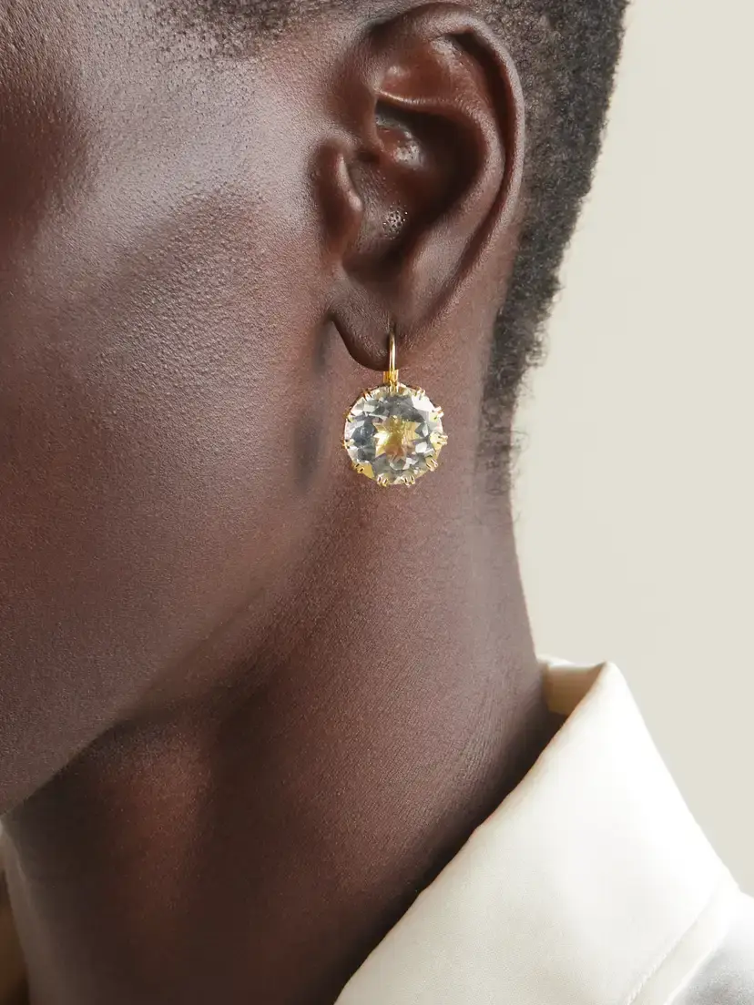 Ileana Makri 18-karat Gold, Diamond And Topaz Earrings | Thumbnail 2 Ileana Makri 18-karat Gold, Diamond And Topaz Earrings | Thumbnail 2