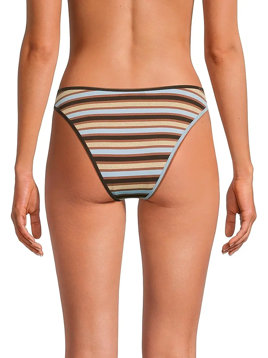 Ramy Brook Women's Isla Striped Bikini Bottom - Beach Brown Stripe | Thumbnail 5 Ramy Brook Women's Isla Striped Bikini Bottom - Beach Brown Stripe | Thumbnail 5