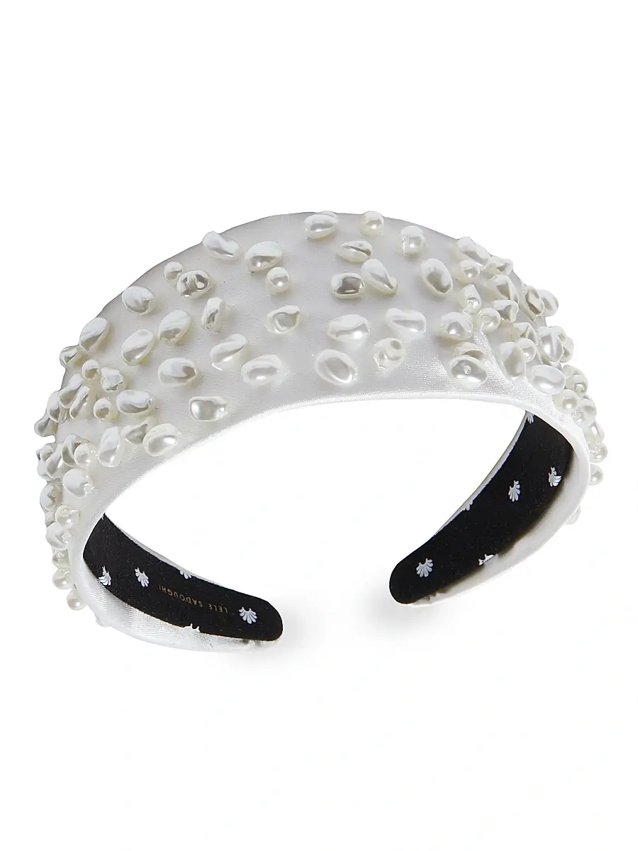 Lele Sadoughi Women's Brigitte Cobblestone Imitation Pearl Headband | Thumbnail 2