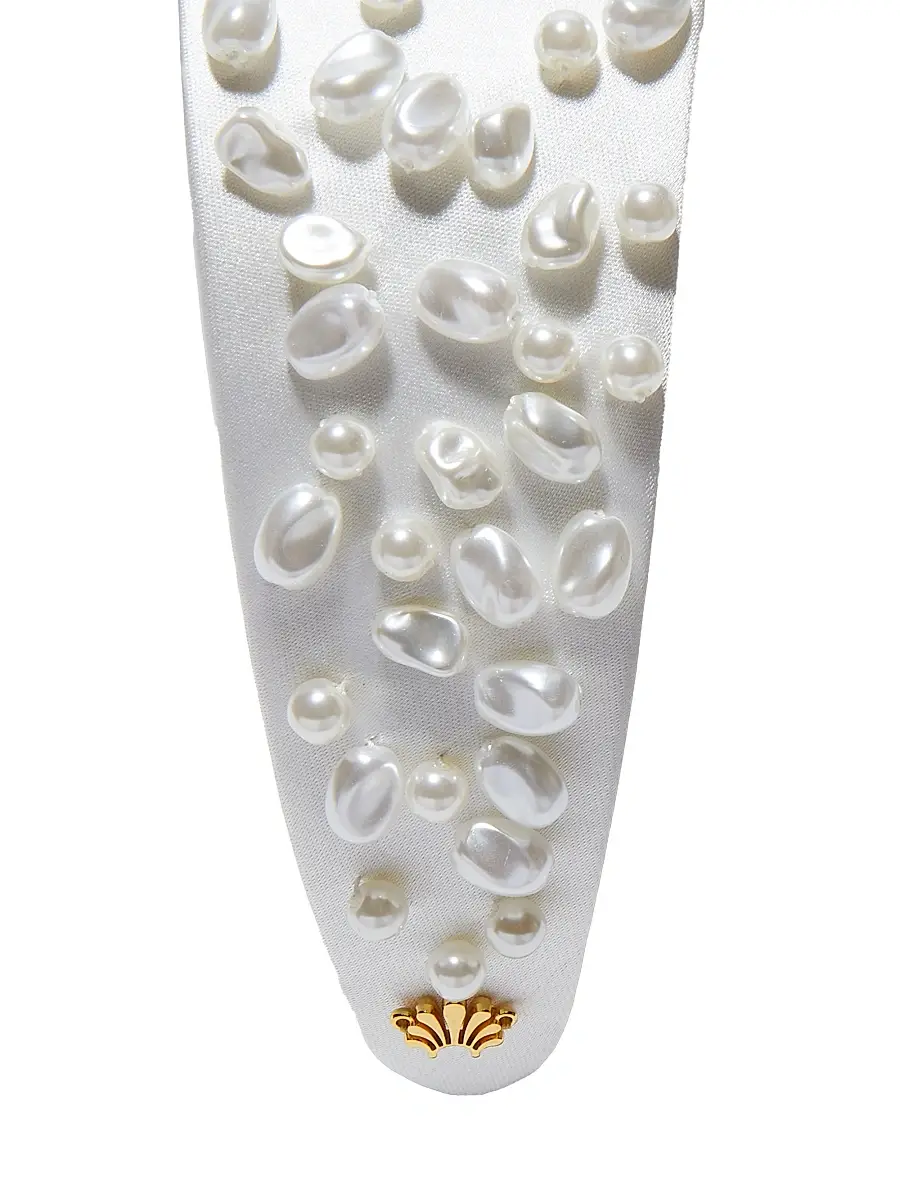 Lele Sadoughi Women's Brigitte Cobblestone Imitation Pearl Headband | Thumbnail 3