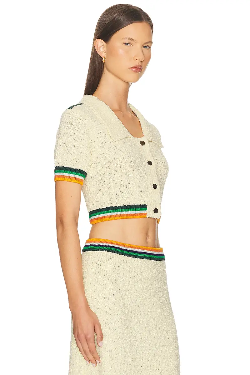 Christopher John Rogers Cropped Polo Top | Thumbnail 2 Christopher John Rogers Cropped Polo Top | Thumbnail 2