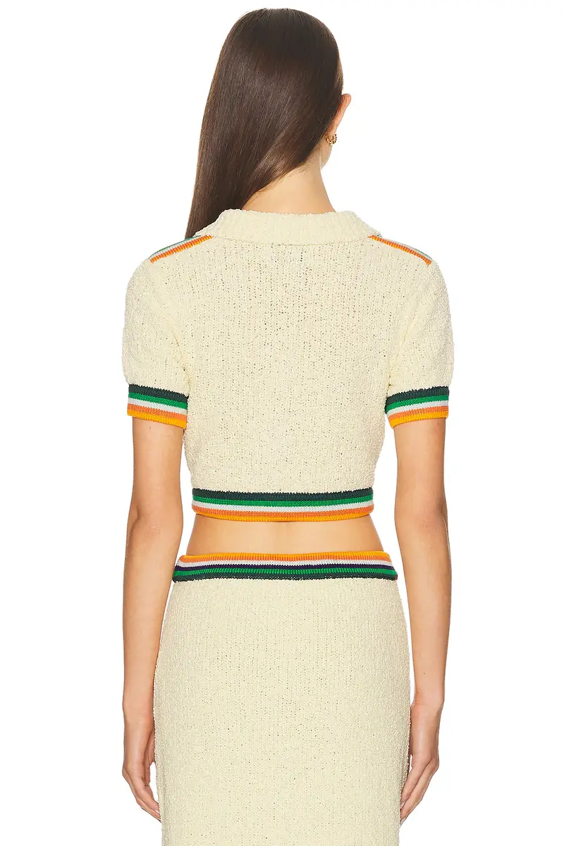 Christopher John Rogers Cropped Polo Top | Thumbnail 3 Christopher John Rogers Cropped Polo Top | Thumbnail 3