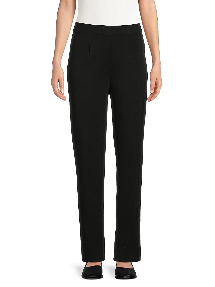 Misook Women's Nancy Mylana Knit Straight-Leg Pants - Black | Thumbnail 3 Misook Women's Nancy Mylana Knit Straight-Leg Pants - Black | Thumbnail 3
