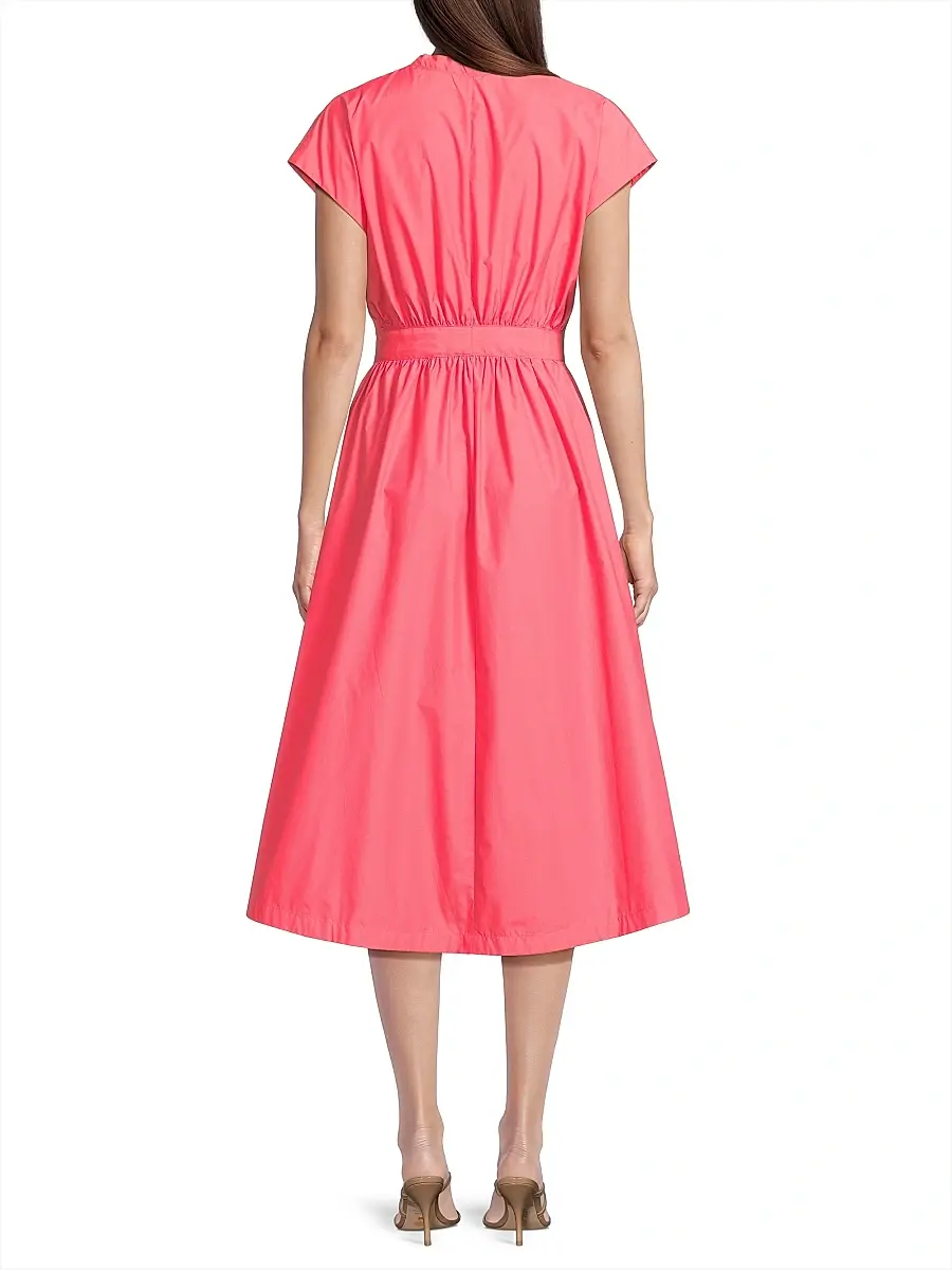 Natori Women's Techno Poplin Tie-Waist A-Line Midi-Dress | Thumbnail 5 Natori Women's Techno Poplin Tie-Waist A-Line Midi-Dress | Thumbnail 5