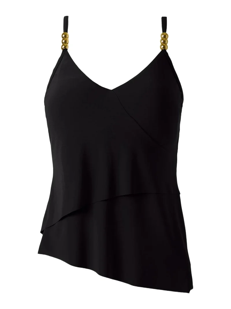 Women's Solid Elsa Asymmetric Tankini Top