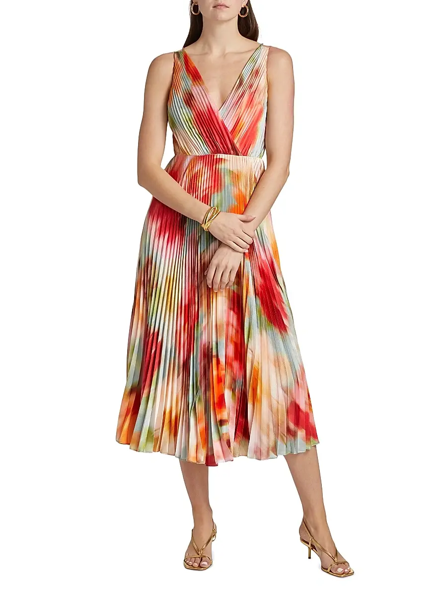 As It May Women's Nylah Printed Satin Midi-Dress | Thumbnail 3
