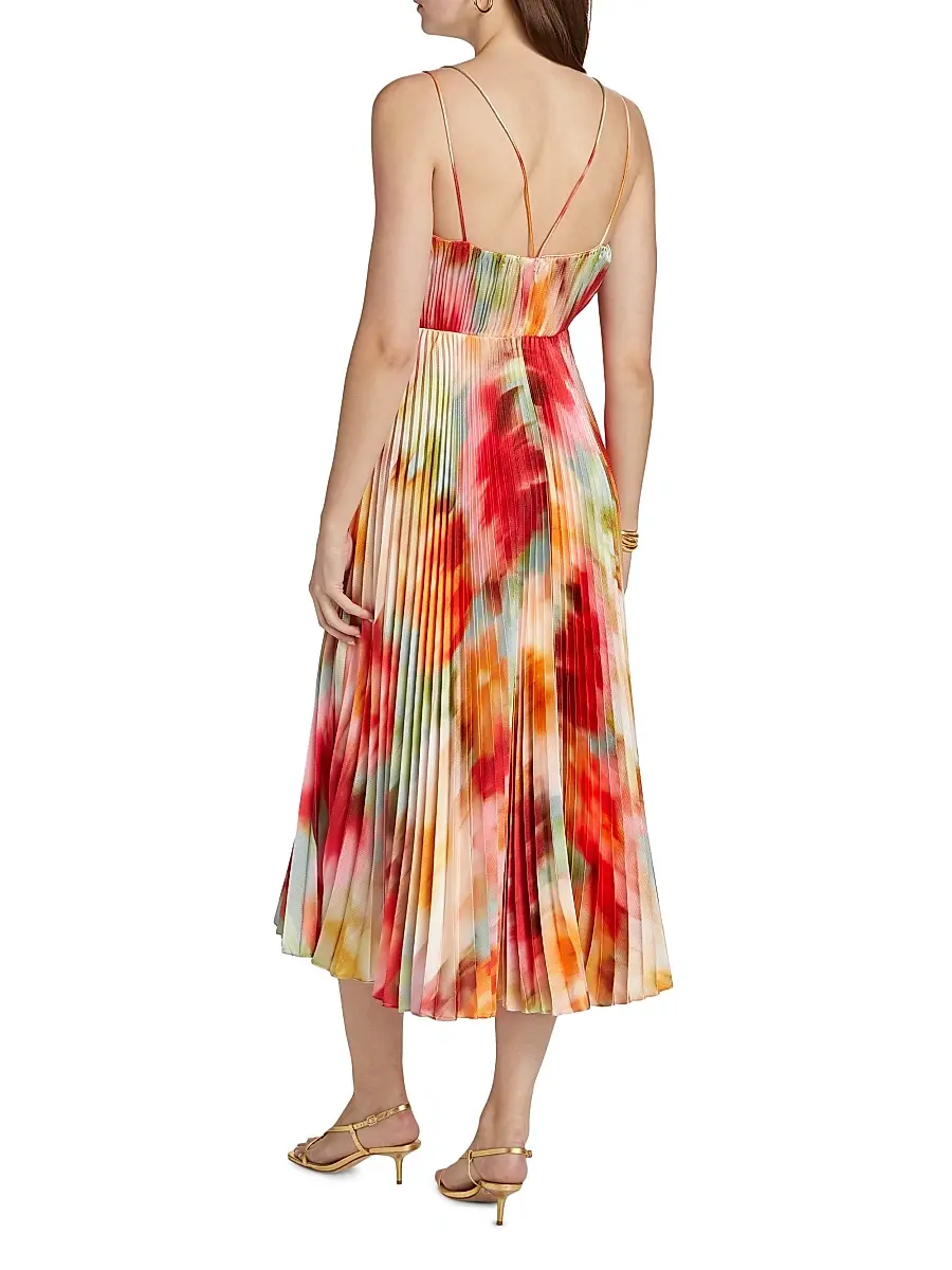 As It May Women's Nylah Printed Satin Midi-Dress | Thumbnail 5