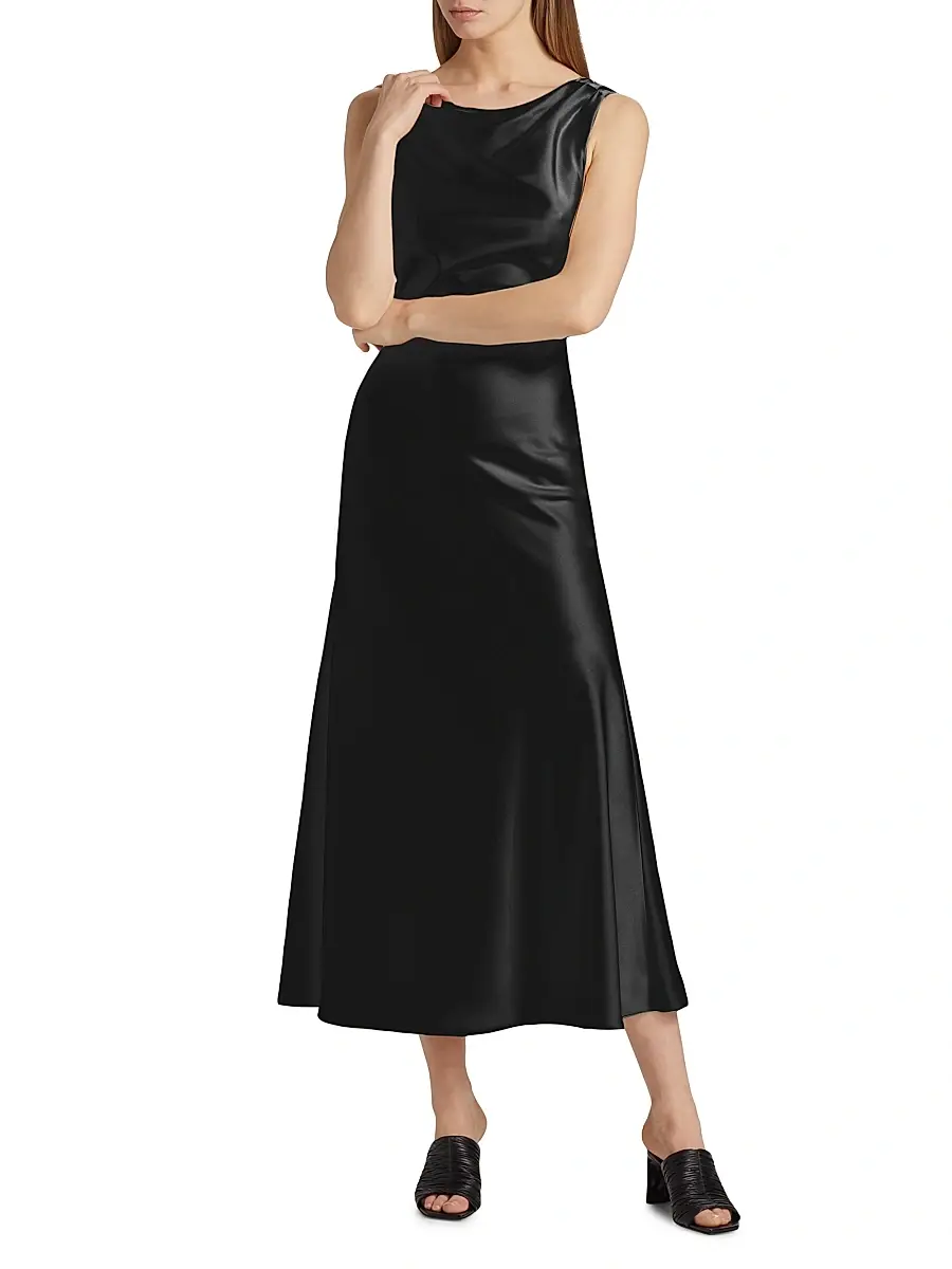Halston Women's Aubrie Satin Cowl Cocktail Dress | Thumbnail 2