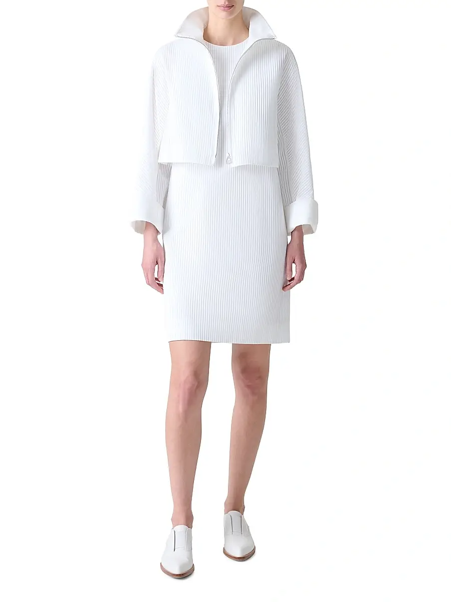 Akris Women's Mimi Stitched Pleat Cotton Voile Jacket | Thumbnail 2 Akris Women's Mimi Stitched Pleat Cotton Voile Jacket | Thumbnail 2