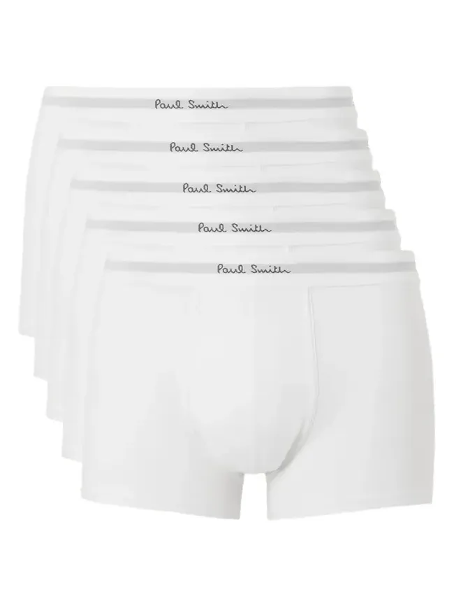 Paul Smith Five-Pack Stretch Organic Cotton-Jersey Boxer Briefs - Men