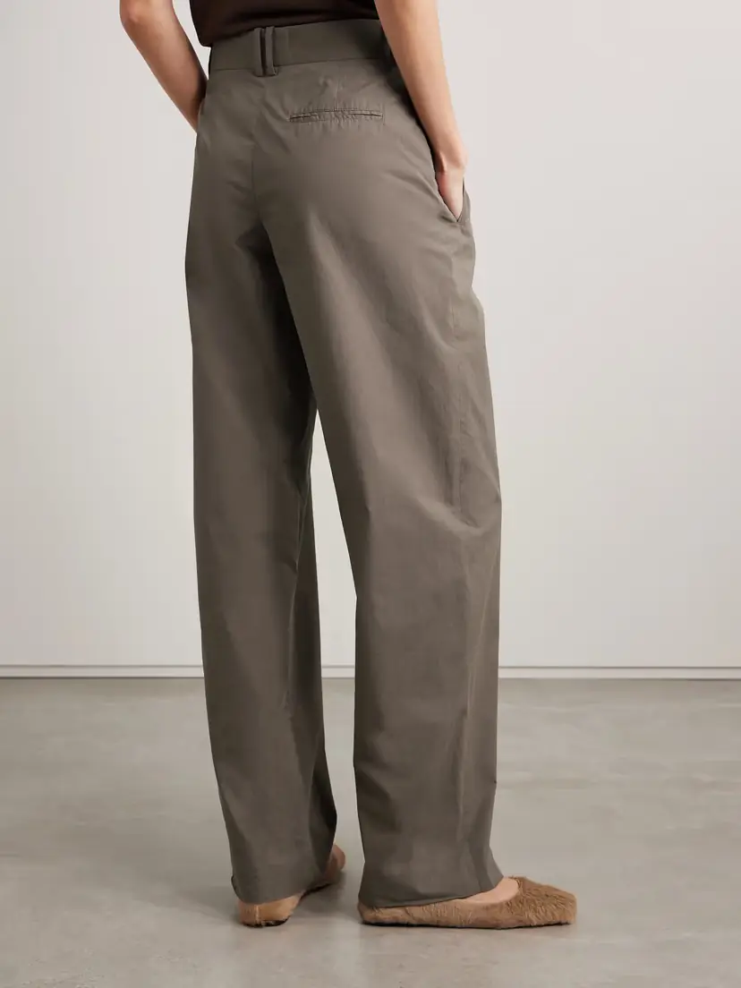 The Row Alfidis Pleated Cotton-twill Wide-leg Pants | Thumbnail 4 The Row Alfidis Pleated Cotton-twill Wide-leg Pants | Thumbnail 4