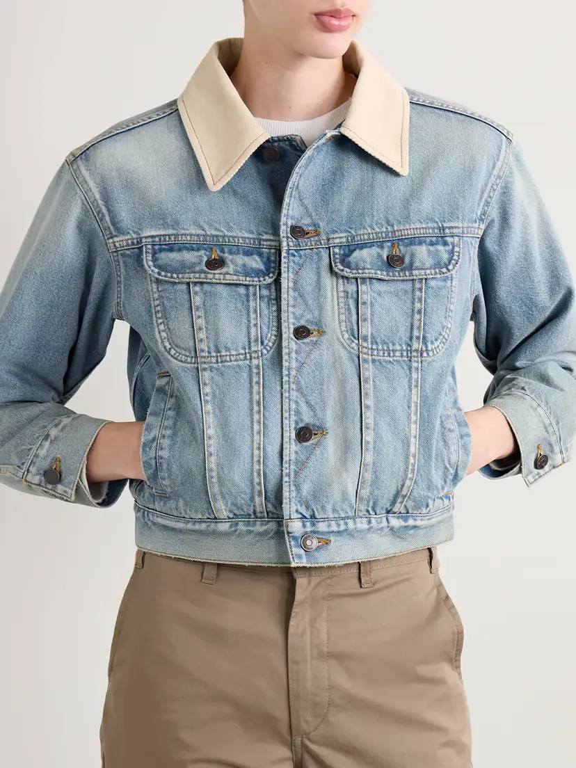 The Row Joras Twill-trimmed Denim Jacket | Thumbnail 3 The Row Joras Twill-trimmed Denim Jacket | Thumbnail 3