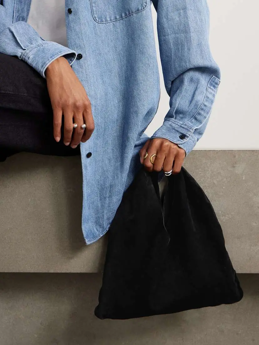 The Row Bindle Small Suede Shoulder Bag | Thumbnail 2 The Row Bindle Small Suede Shoulder Bag | Thumbnail 2