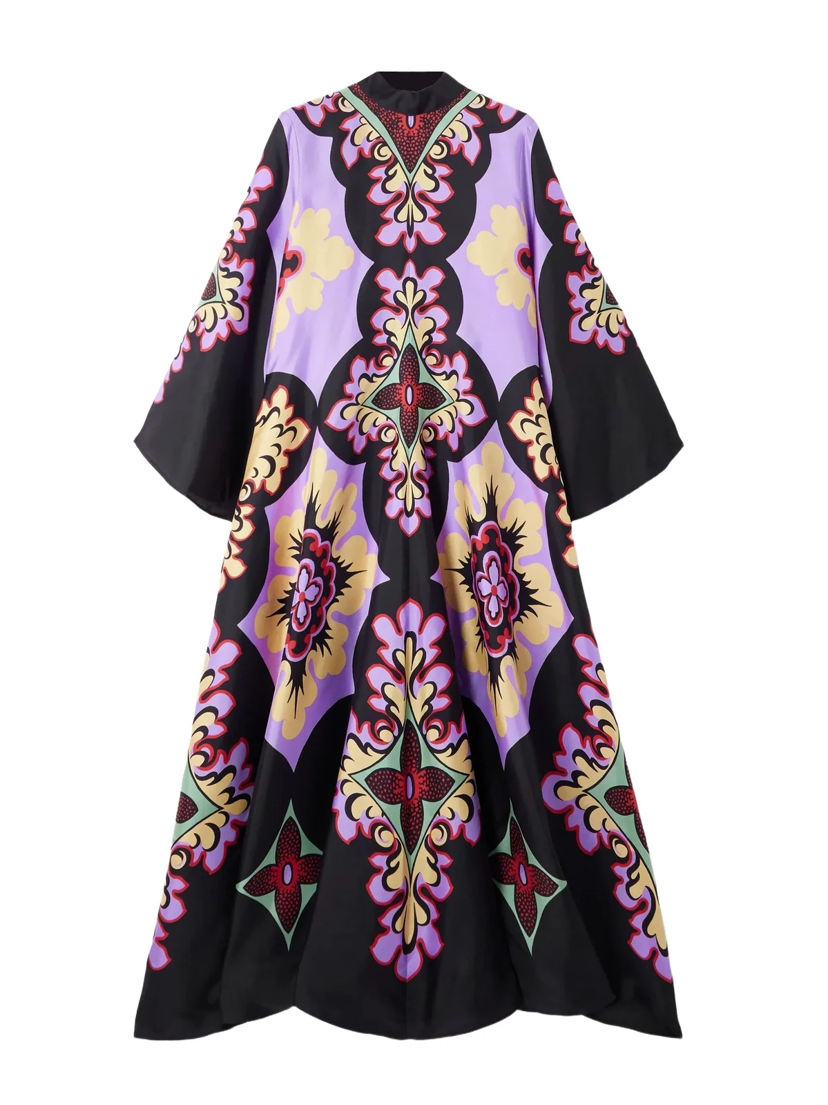 Icon Magnifico Draped Printed Silk-twill Maxi Dress