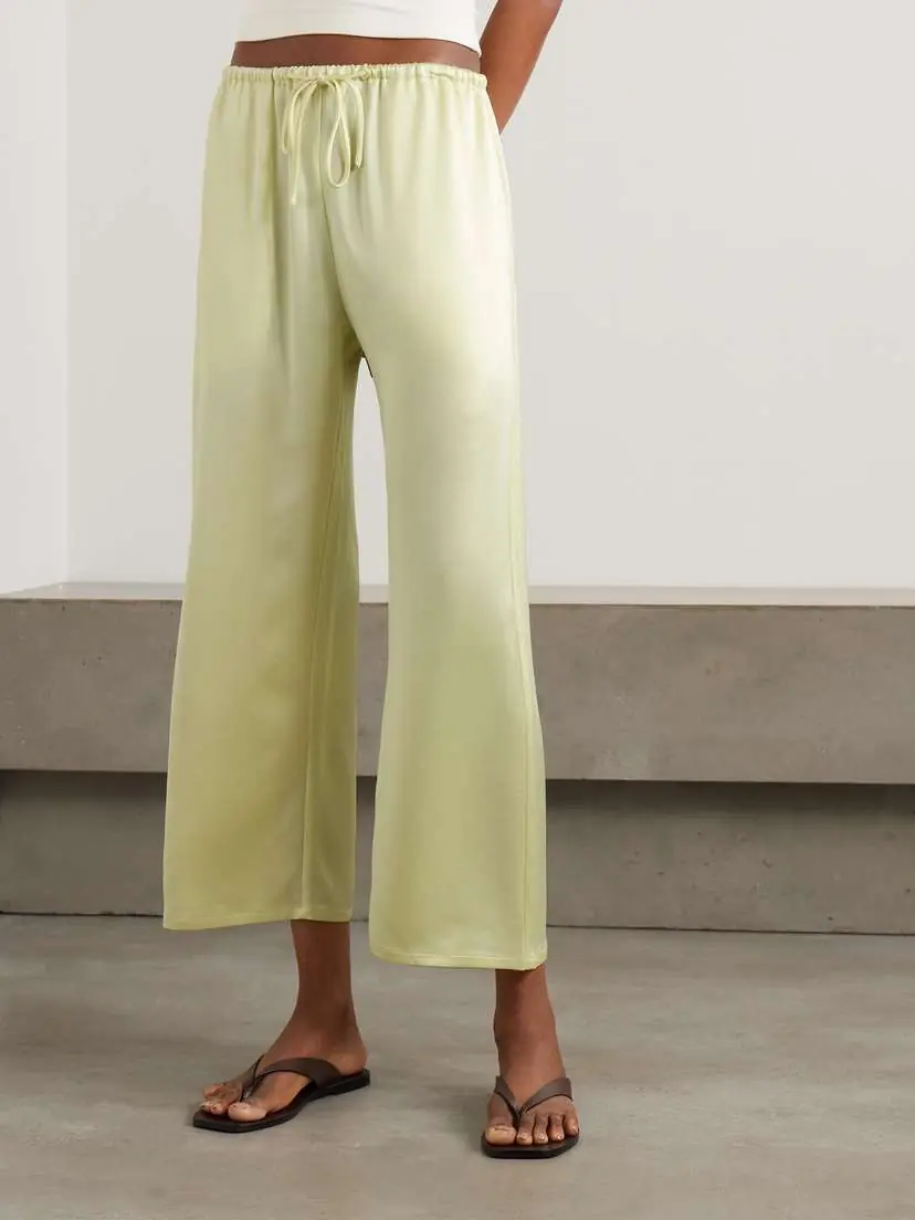 LESET Barb Cropped Satin Wide-leg Pants | Thumbnail 3 LESET Barb Cropped Satin Wide-leg Pants | Thumbnail 3