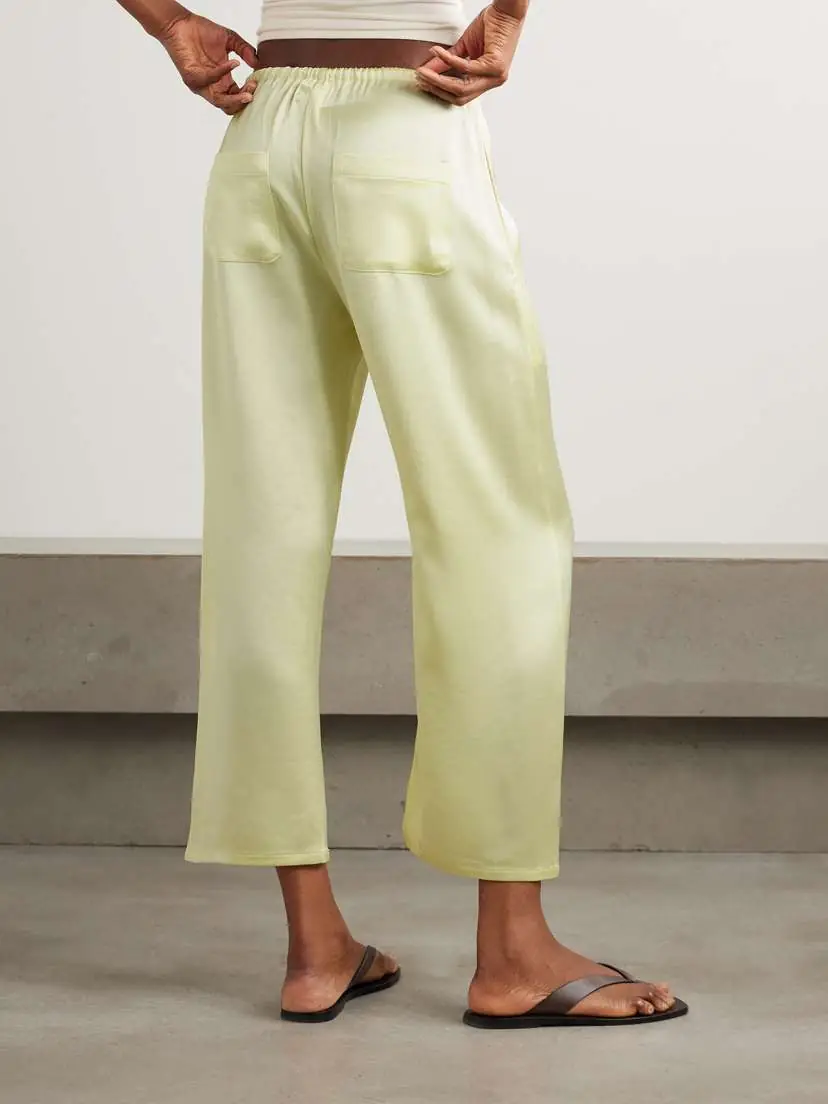 LESET Barb Cropped Satin Wide-leg Pants | Thumbnail 4 LESET Barb Cropped Satin Wide-leg Pants | Thumbnail 4