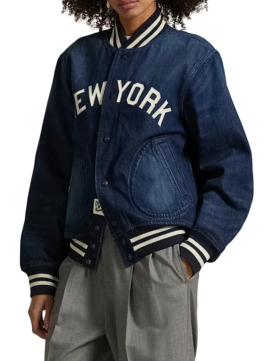 Polo Ralph Lauren Men's Yankees Denim Bomber Jacket | Thumbnail 3