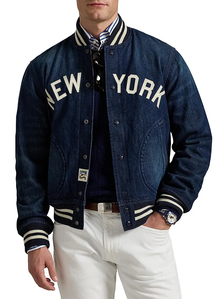 Polo Ralph Lauren Men's Yankees Denim Bomber Jacket | Thumbnail 4