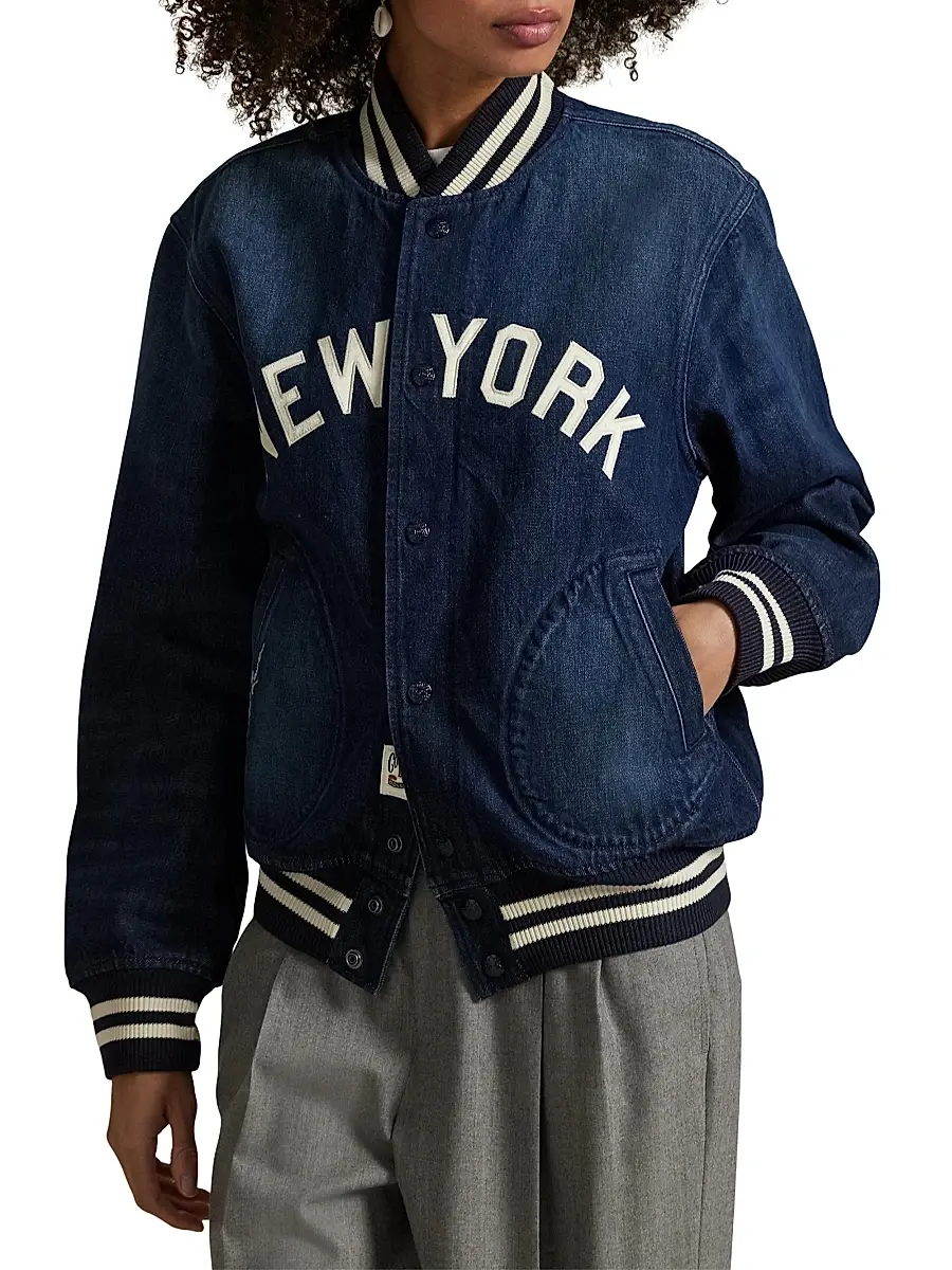 Polo Ralph Lauren Men's Yankees Denim Bomber Jacket | Thumbnail 6