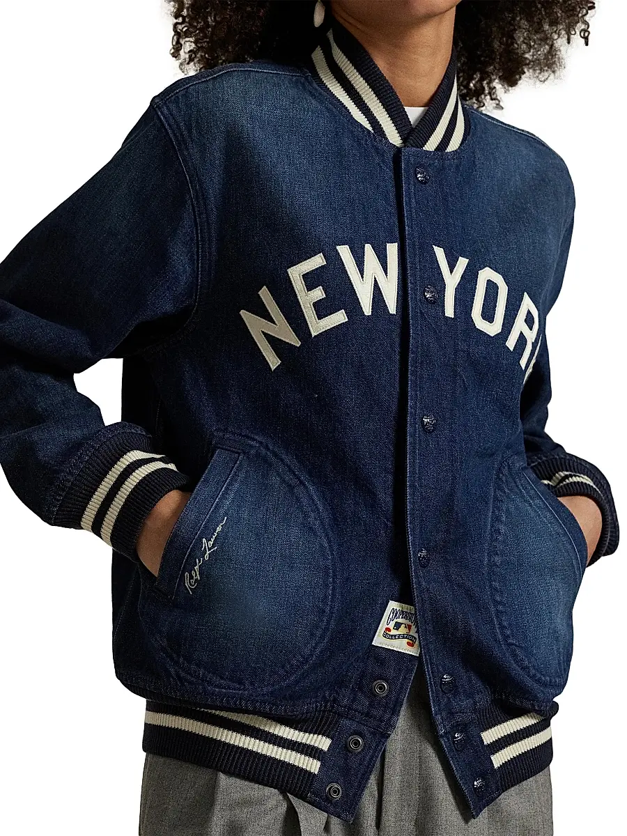 Polo Ralph Lauren Men's Yankees Denim Bomber Jacket | Thumbnail 8
