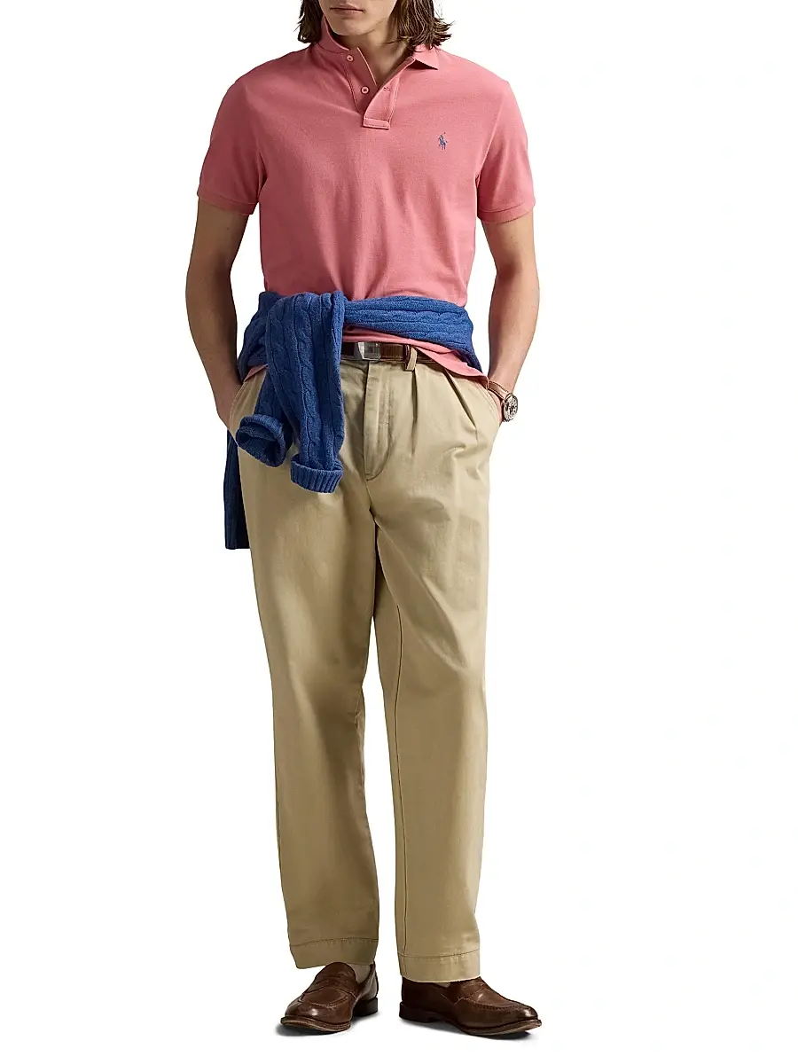 Polo Ralph Lauren Men's Custom-Slim-Fit Mesh Polo Shirt - Light Sport Heather | Thumbnail 2 Polo Ralph Lauren Men's Custom-Slim-Fit Mesh Polo Shirt - Light Sport Heather | Thumbnail 2