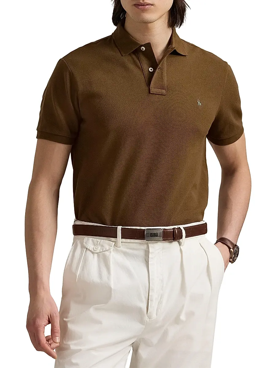 Polo Ralph Lauren Men's Custom-Slim-Fit Mesh Polo Shirt - Light Sport Heather | Thumbnail 13 Polo Ralph Lauren Men's Custom-Slim-Fit Mesh Polo Shirt - Light Sport Heather | Thumbnail 13