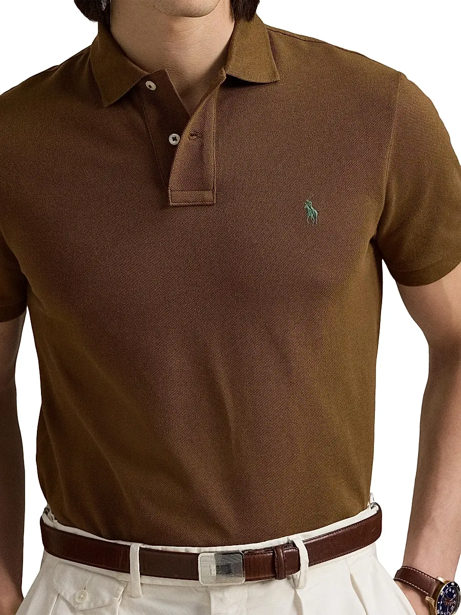 Polo Ralph Lauren Men's Custom-Slim-Fit Mesh Polo Shirt - Light Sport Heather | Thumbnail 15 Polo Ralph Lauren Men's Custom-Slim-Fit Mesh Polo Shirt - Light Sport Heather | Thumbnail 15