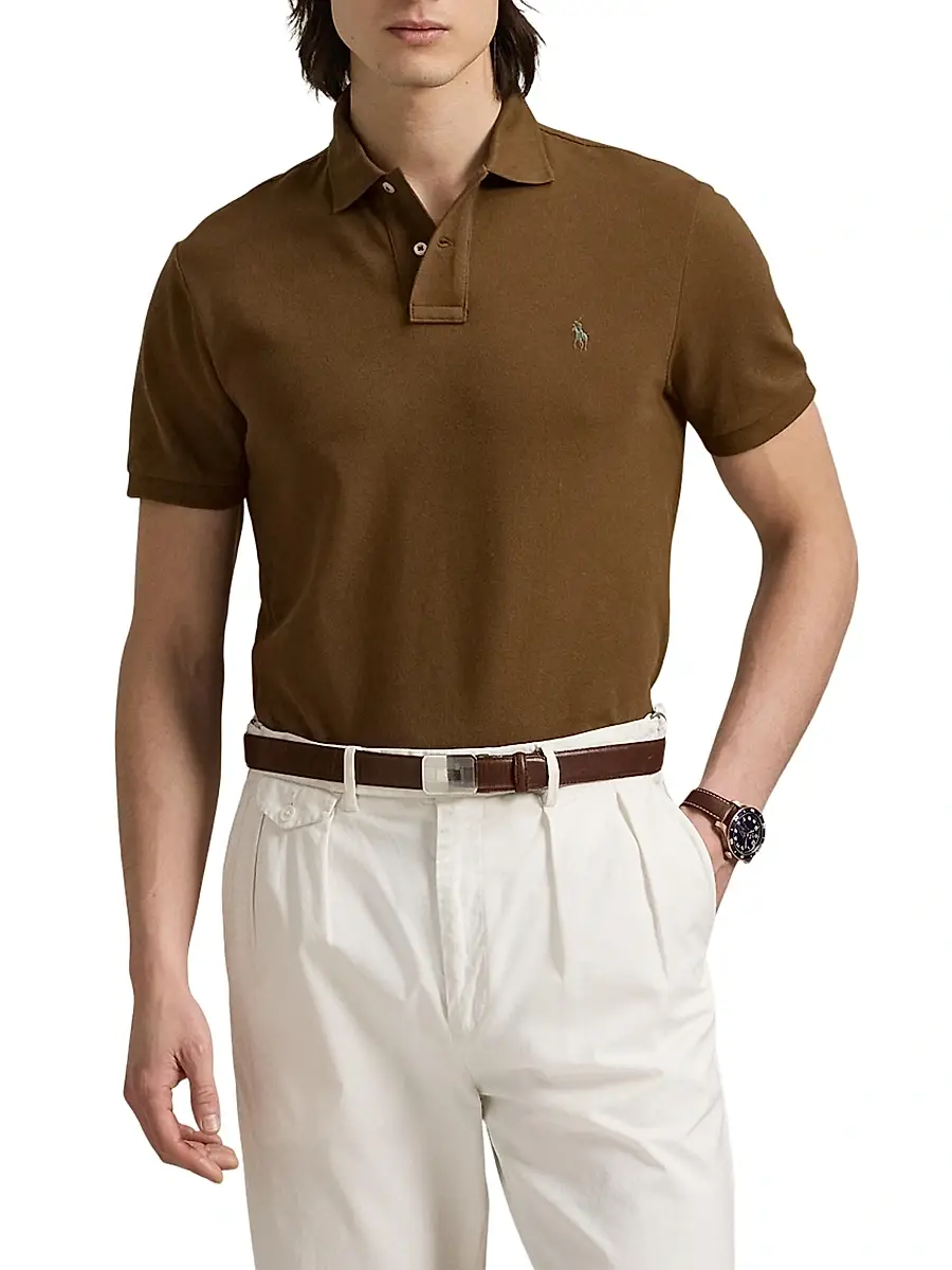Polo Ralph Lauren Men's Custom-Slim-Fit Mesh Polo Shirt - Light Sport Heather | Thumbnail 16 Polo Ralph Lauren Men's Custom-Slim-Fit Mesh Polo Shirt - Light Sport Heather | Thumbnail 16