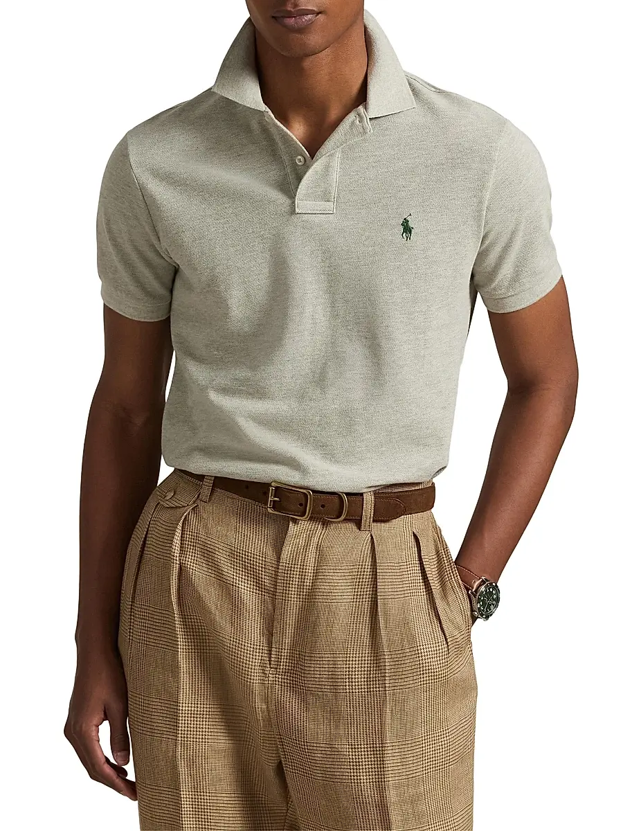 Polo Ralph Lauren Men's Custom-Slim-Fit Mesh Polo Shirt - Light Sport Heather | Thumbnail 20 Polo Ralph Lauren Men's Custom-Slim-Fit Mesh Polo Shirt - Light Sport Heather | Thumbnail 20