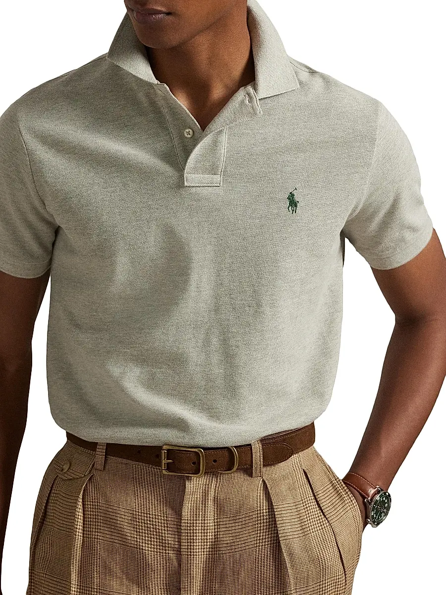 Polo Ralph Lauren Men's Custom-Slim-Fit Mesh Polo Shirt - Light Sport Heather | Thumbnail 22 Polo Ralph Lauren Men's Custom-Slim-Fit Mesh Polo Shirt - Light Sport Heather | Thumbnail 22
