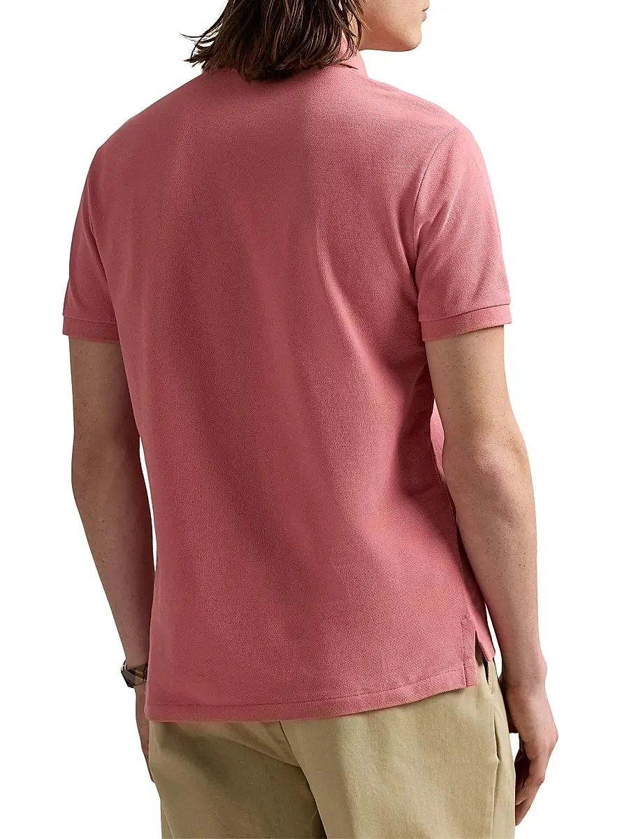 Polo Ralph Lauren Men's Custom-Slim-Fit Mesh Polo Shirt - Light Sport Heather | Thumbnail 4 Polo Ralph Lauren Men's Custom-Slim-Fit Mesh Polo Shirt - Light Sport Heather | Thumbnail 4