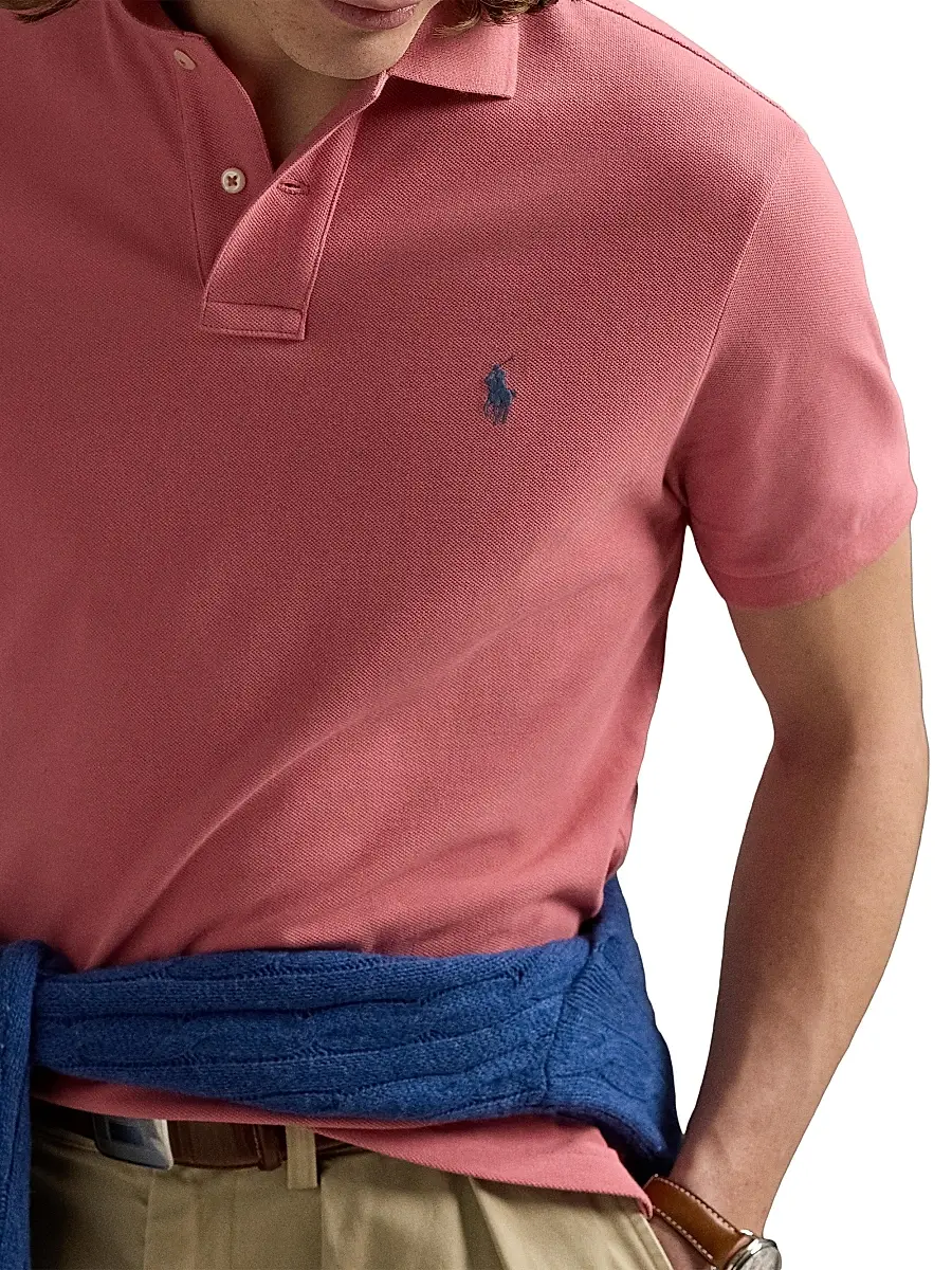 Polo Ralph Lauren Men's Custom-Slim-Fit Mesh Polo Shirt - Light Sport Heather | Thumbnail 5 Polo Ralph Lauren Men's Custom-Slim-Fit Mesh Polo Shirt - Light Sport Heather | Thumbnail 5