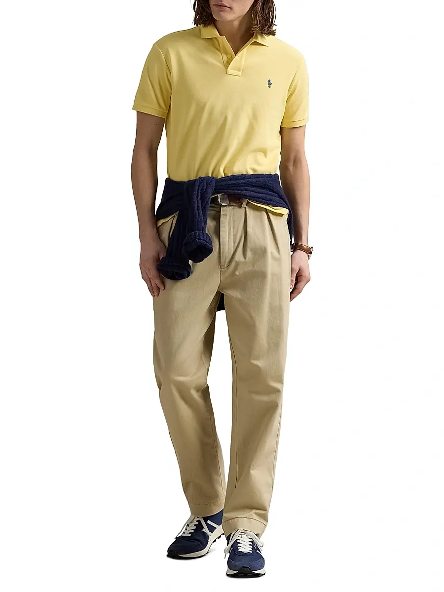 Polo Ralph Lauren Men's Custom-Slim-Fit Mesh Polo Shirt - Sky Lavender | Thumbnail 2 Polo Ralph Lauren Men's Custom-Slim-Fit Mesh Polo Shirt - Sky Lavender | Thumbnail 2