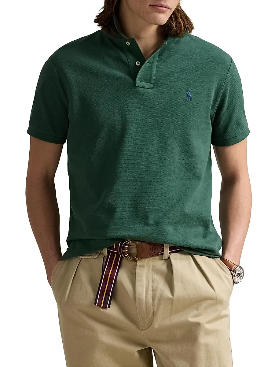Polo Ralph Lauren Men's Custom-Slim-Fit Mesh Polo Shirt - Sky Lavender | Thumbnail 13 Polo Ralph Lauren Men's Custom-Slim-Fit Mesh Polo Shirt - Sky Lavender | Thumbnail 13