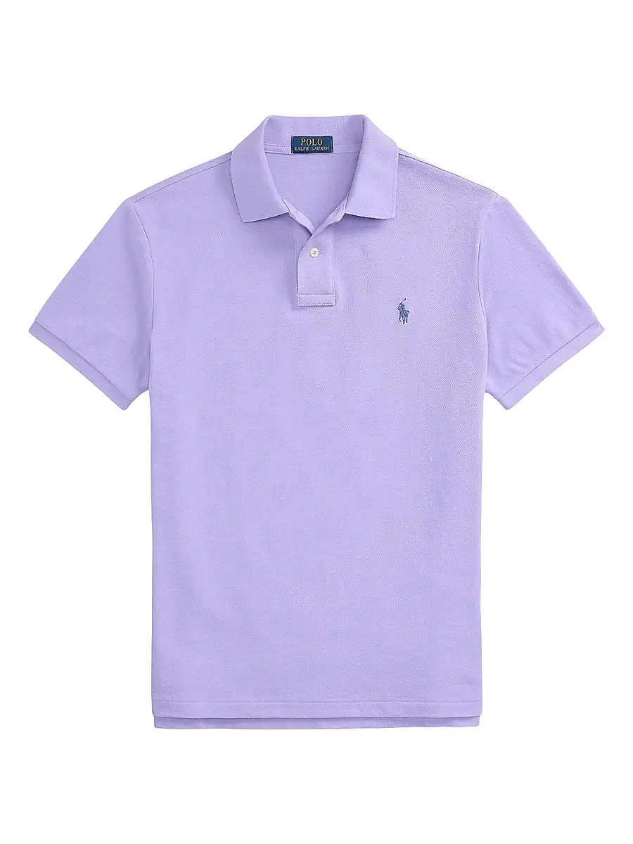 Polo Ralph Lauren Men's Custom-Slim-Fit Mesh Polo Shirt - Sky Lavender | Thumbnail 16 Polo Ralph Lauren Men's Custom-Slim-Fit Mesh Polo Shirt - Sky Lavender | Thumbnail 16