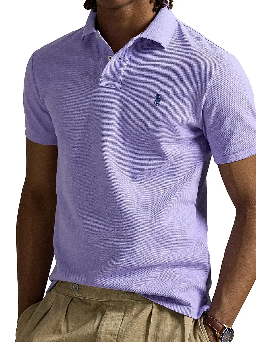 Polo Ralph Lauren Men's Custom-Slim-Fit Mesh Polo Shirt - Sky Lavender | Thumbnail 20 Polo Ralph Lauren Men's Custom-Slim-Fit Mesh Polo Shirt - Sky Lavender | Thumbnail 20