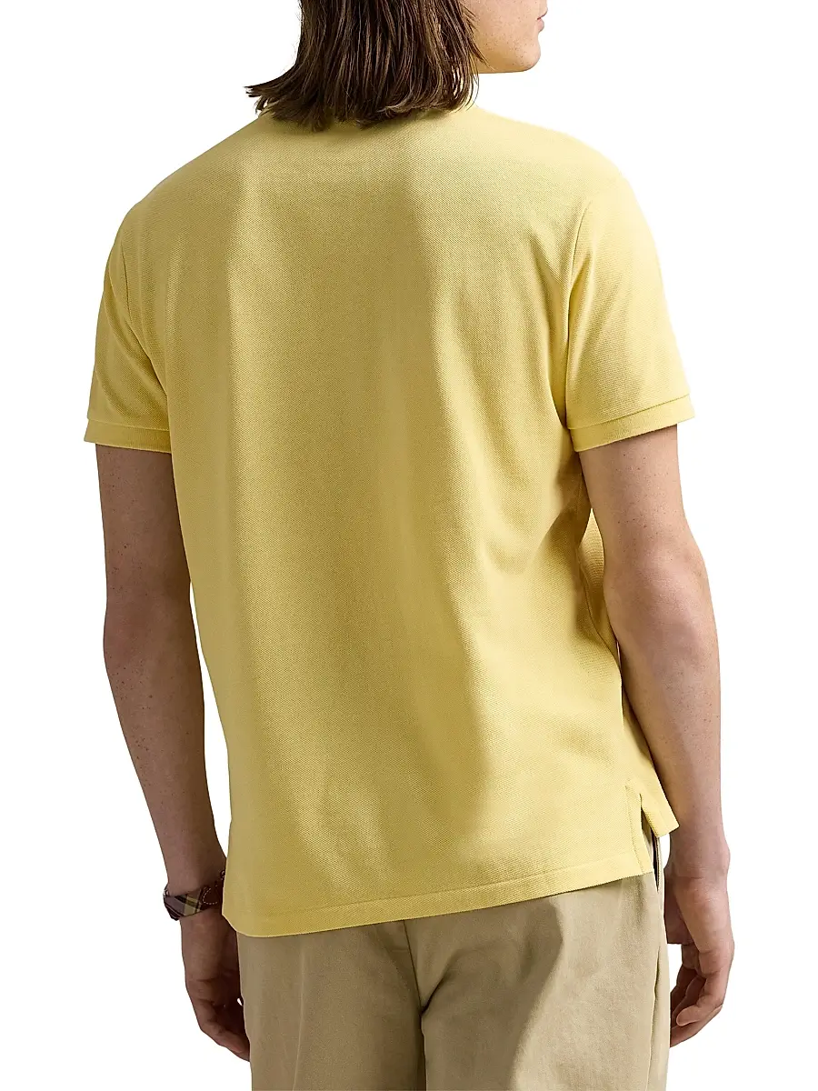 Polo Ralph Lauren Men's Custom-Slim-Fit Mesh Polo Shirt - Sky Lavender | Thumbnail 4 Polo Ralph Lauren Men's Custom-Slim-Fit Mesh Polo Shirt - Sky Lavender | Thumbnail 4