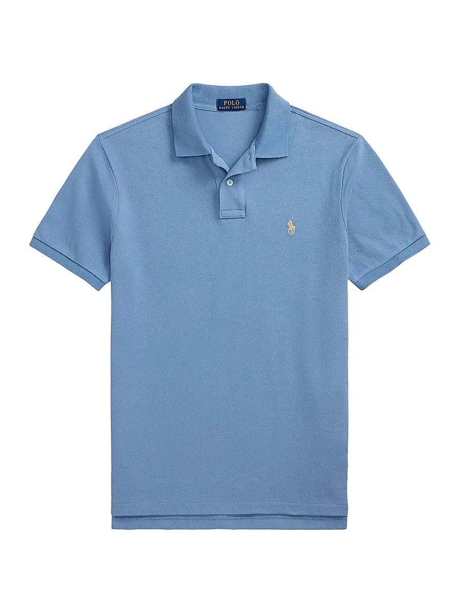 Polo Ralph Lauren Men's Custom-Slim-Fit Mesh Polo Shirt - Sky Lavender | Thumbnail 6 Polo Ralph Lauren Men's Custom-Slim-Fit Mesh Polo Shirt - Sky Lavender | Thumbnail 6
