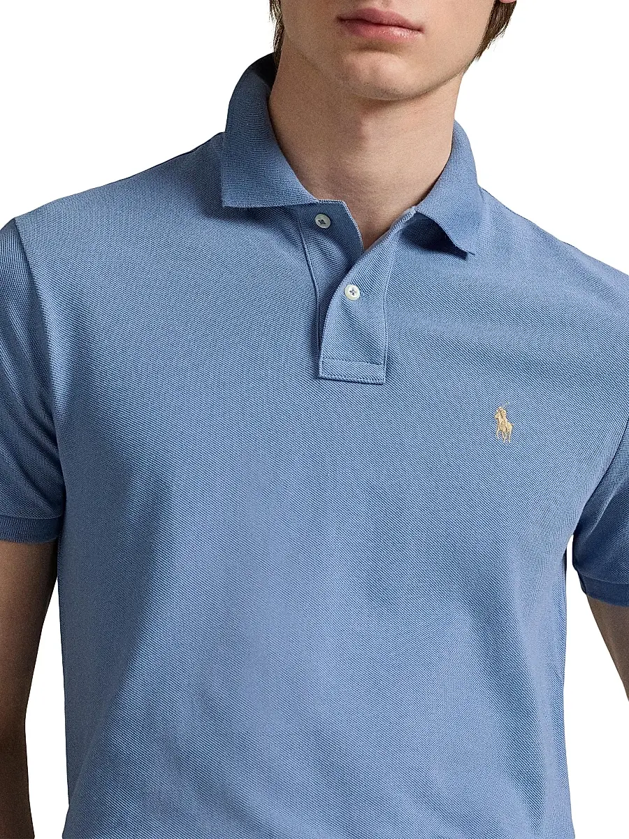 Polo Ralph Lauren Men's Custom-Slim-Fit Mesh Polo Shirt - Sky Lavender | Thumbnail 10 Polo Ralph Lauren Men's Custom-Slim-Fit Mesh Polo Shirt - Sky Lavender | Thumbnail 10