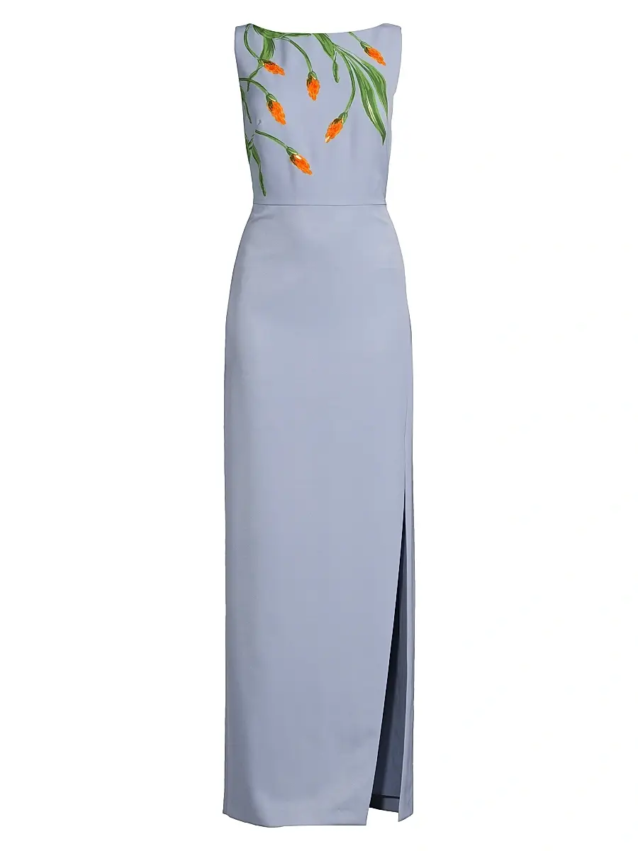 Kay Unger Women's Ira Embellished Column Gown - Blue Bird | Image 1 Kay Unger Women's Ira Embellished Column Gown - Blue Bird | Image 1