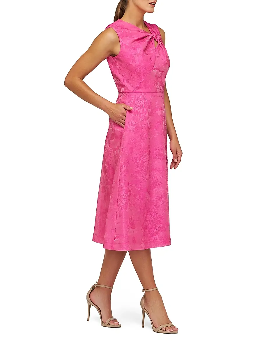 Kay Unger Women's Valencia Jacquard Sleeveless Midi-Dress | Thumbnail 3 Kay Unger Women's Valencia Jacquard Sleeveless Midi-Dress | Thumbnail 3