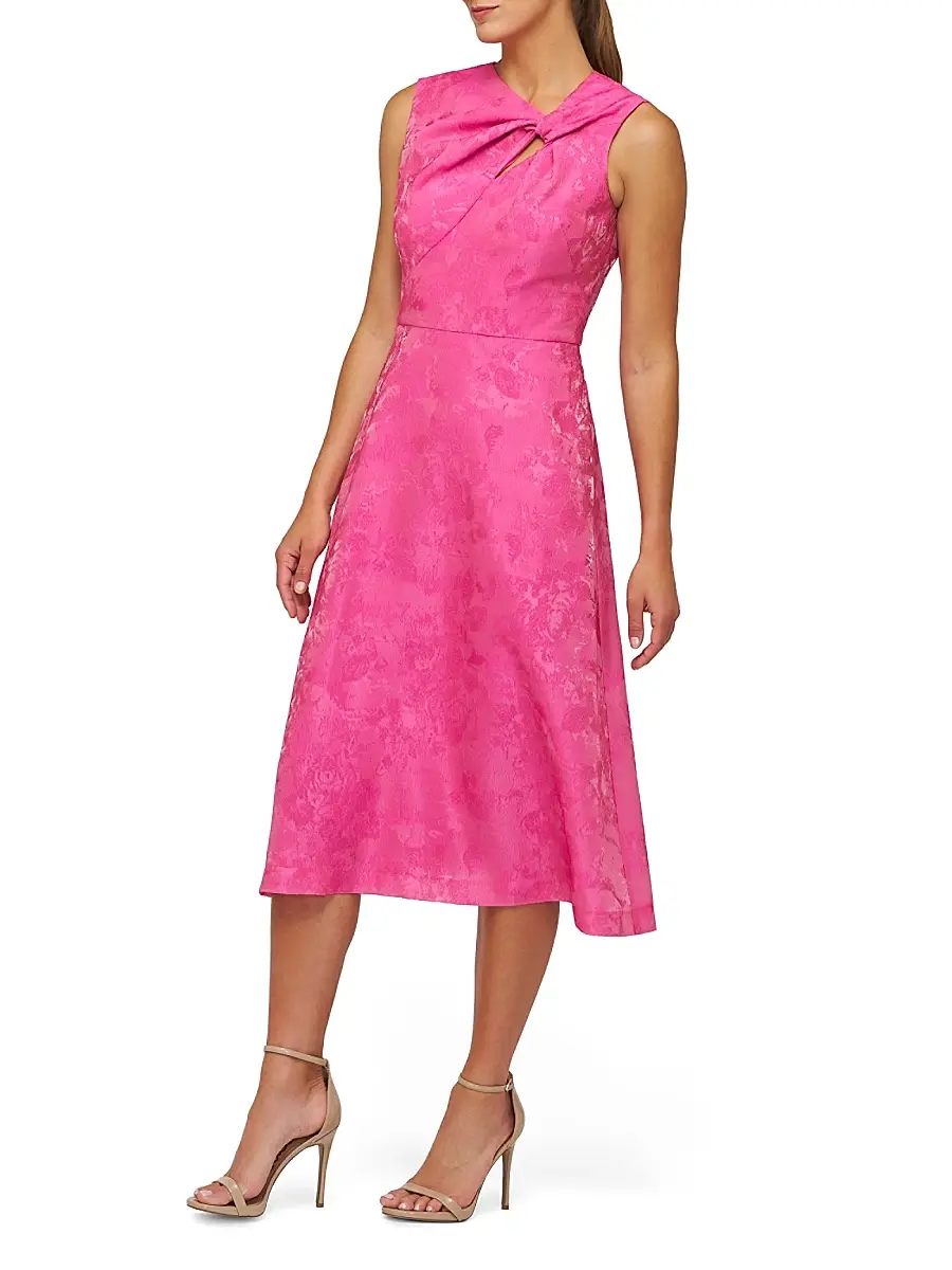 Kay Unger Women's Valencia Jacquard Sleeveless Midi-Dress | Thumbnail 6 Kay Unger Women's Valencia Jacquard Sleeveless Midi-Dress | Thumbnail 6