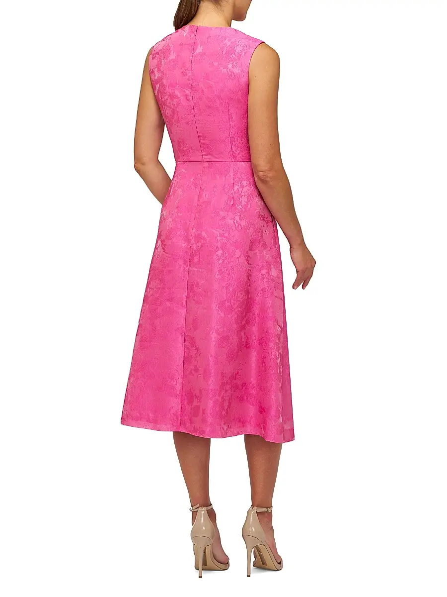 Kay Unger Women's Valencia Jacquard Sleeveless Midi-Dress | Thumbnail 7 Kay Unger Women's Valencia Jacquard Sleeveless Midi-Dress | Thumbnail 7